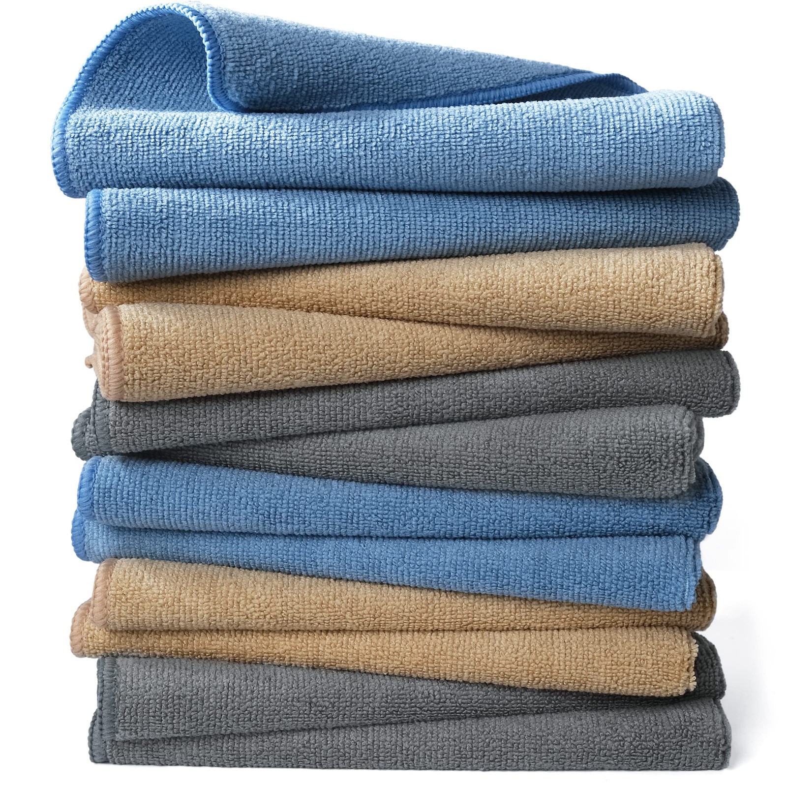Microfiber Cleaning Towel 16×16 12 Pack Professional Bluecamelgray