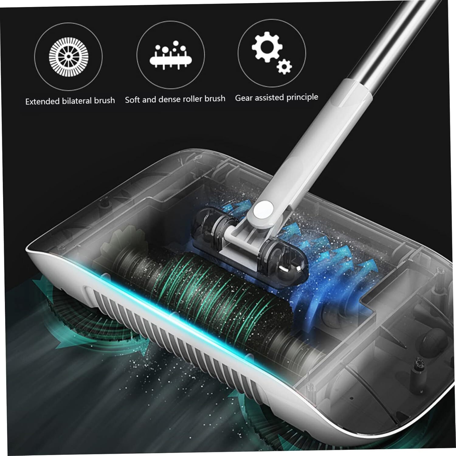 2x Wet/Dry Vacuum Cleaner Broom 180° Rotating Sweeping Mop Household Cleaning