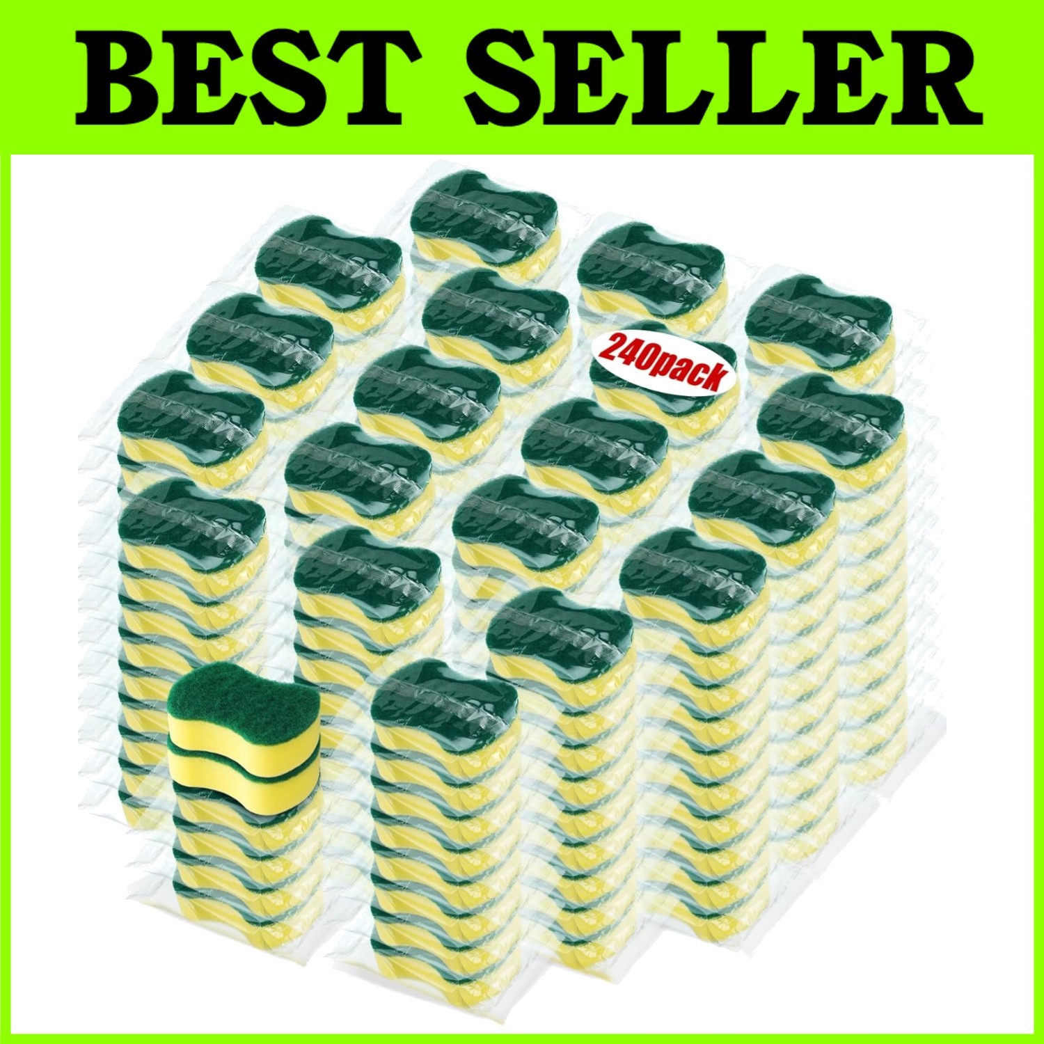 240 Bulk Non-Scratch Scouring Sponges – Durable & Versatile