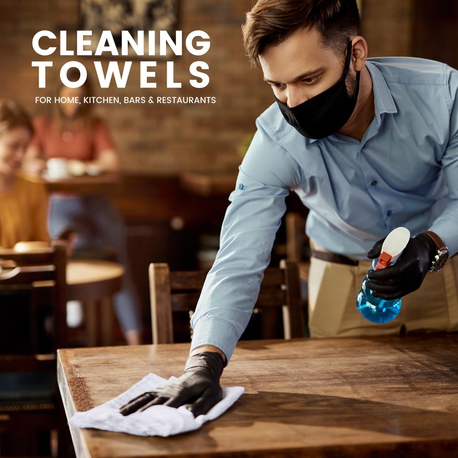 Terry Bar Mop Towels (Pack of 60) – Absorbent and Quick Drying Commercial-Cot…