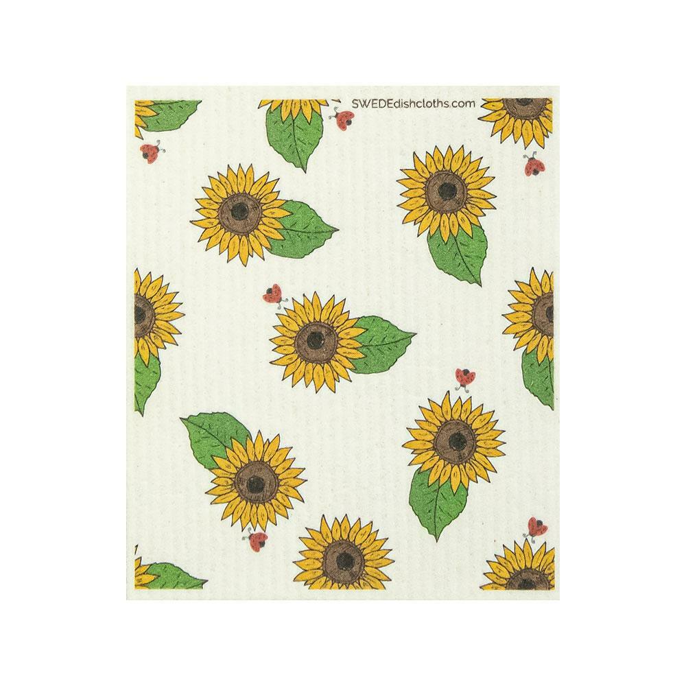 Swedish Dishcloth (Mixed Sunflowers) Set of 4 (One of each design) Paper Towel R