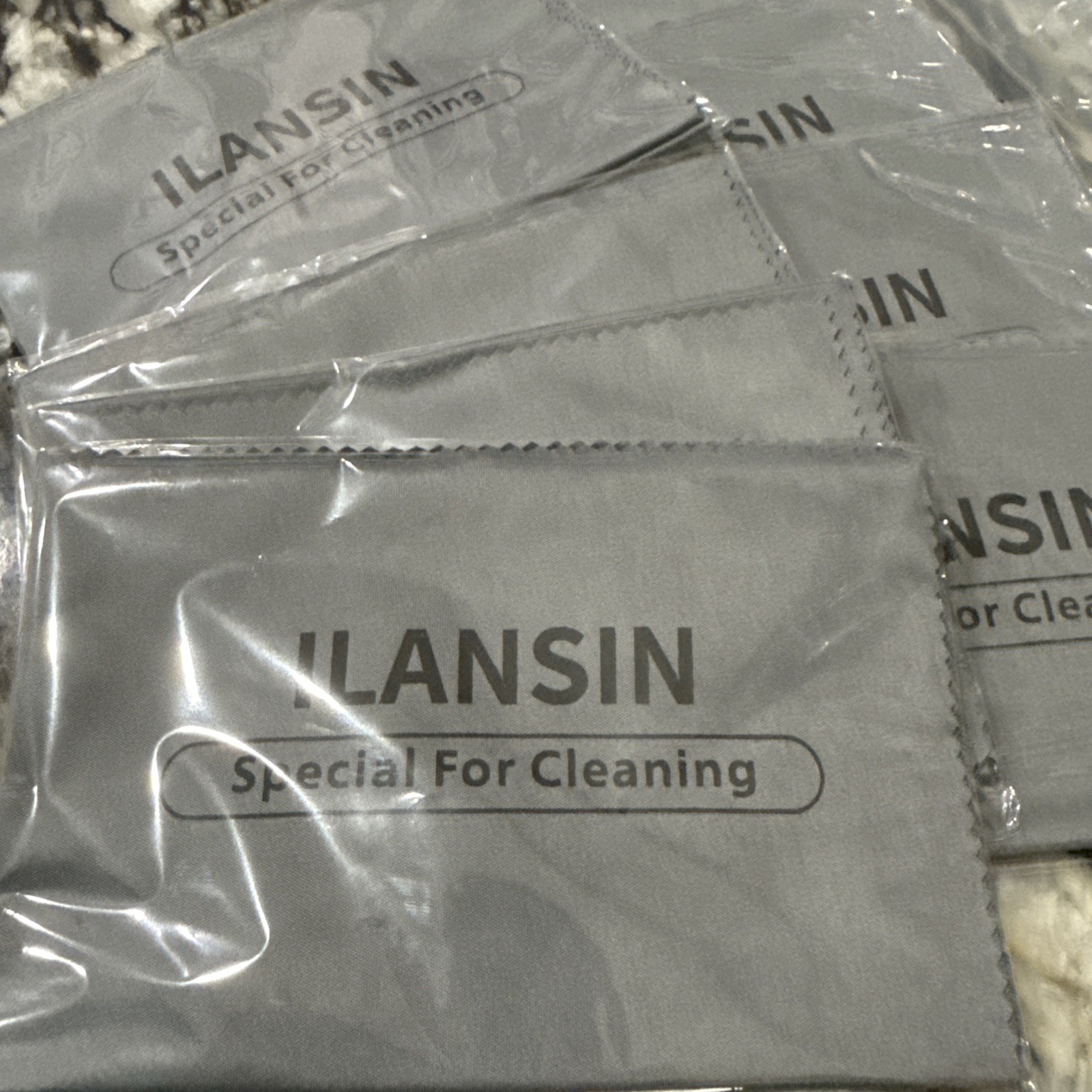 8pk Technology Microfiber Black/Gray Gun Cloth Large Lint Free Cleaning Pad Set