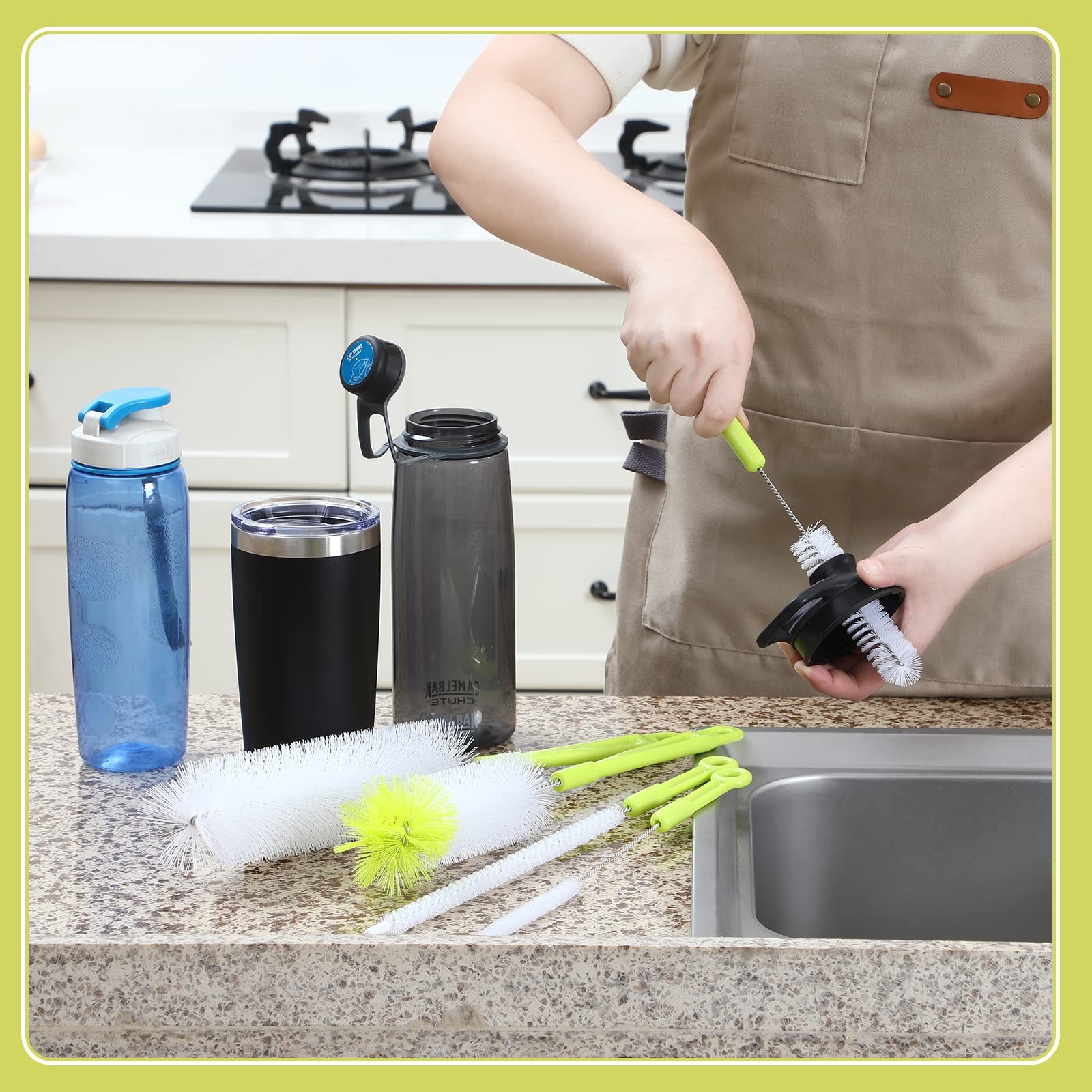 Bottle Cleaning Brush Set Long Handle Bottle Cleaner for Washing Narrow Neck