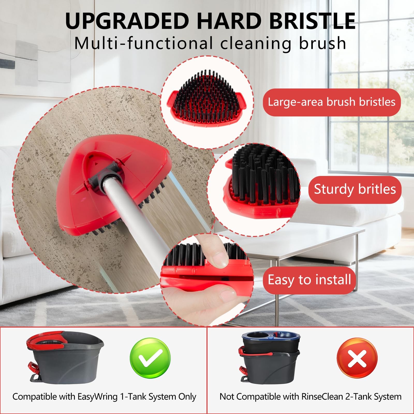 Spin Mop Replacement Set, Compatible with O-Ceda EasyWring 1-Tank Spin Mops 2…