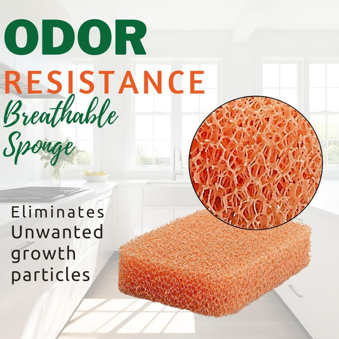 Silicone Dish Sponge Scrubbers, Fresh Peach Scent, Non-Scratch, Odor-Resistant,