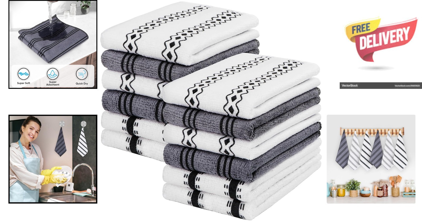Elegant 12-Pack Microfiber Cleaning Cloths – Lint Free & Highly Absorbent