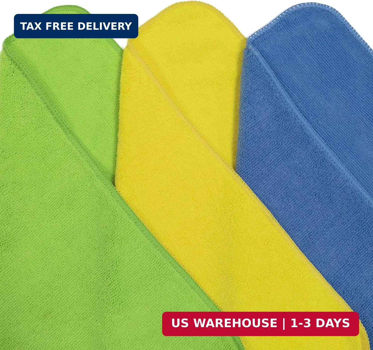POLYTE Premium Microfiber Cleaning Towel,16×16 in 36 Pack (Blue,Green,Yellow)