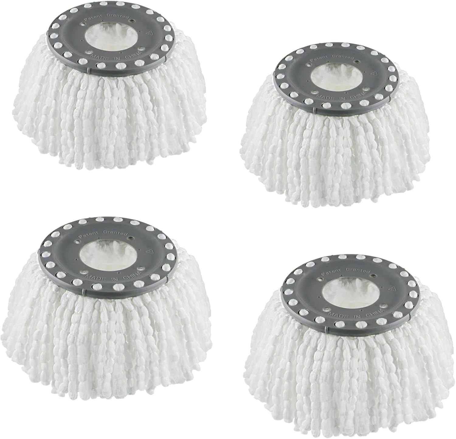 4 Pack Replacement Microfiber Mop Head Easy Cleaning Wring Refill for Spin Mop
