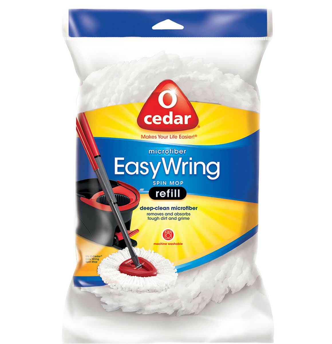O-Cedar Easy Wring Spin Mop Refill, 1 Count (Pack 12)
