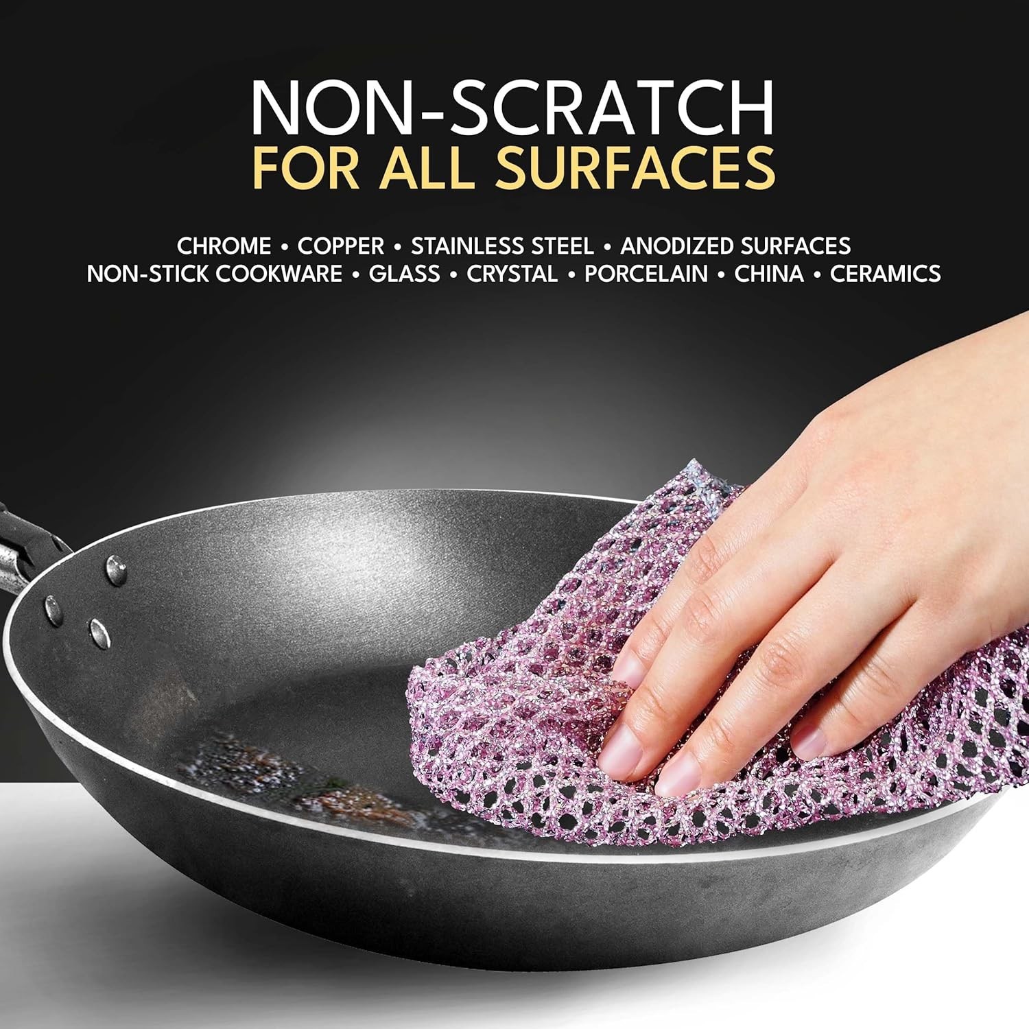 Non-Scratch Dish Scrubbers 6 Pcs — Outlasts 7+ Sponges, Stays Odor-Free | Rep…