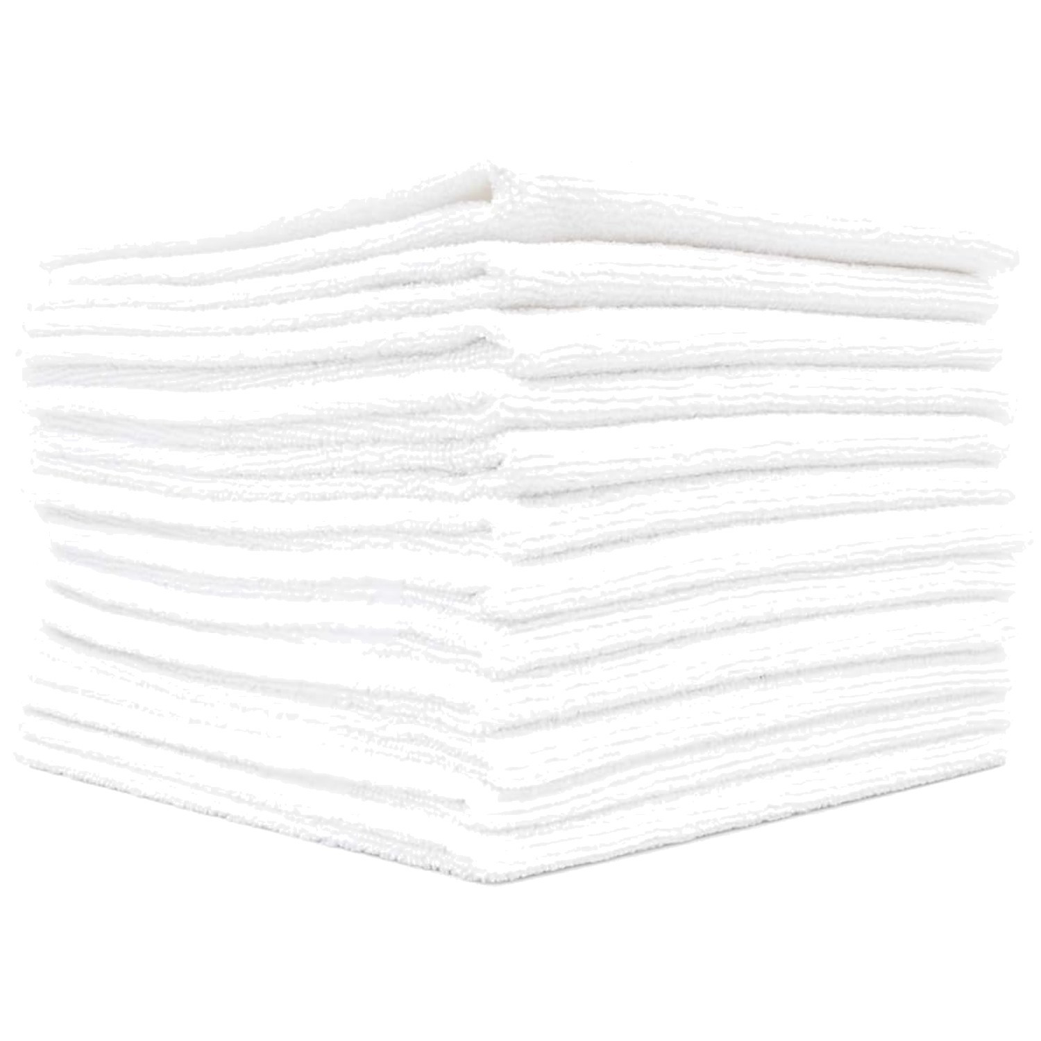 Industrial Grade Microfiber Towels 16×16 White 12-Pack