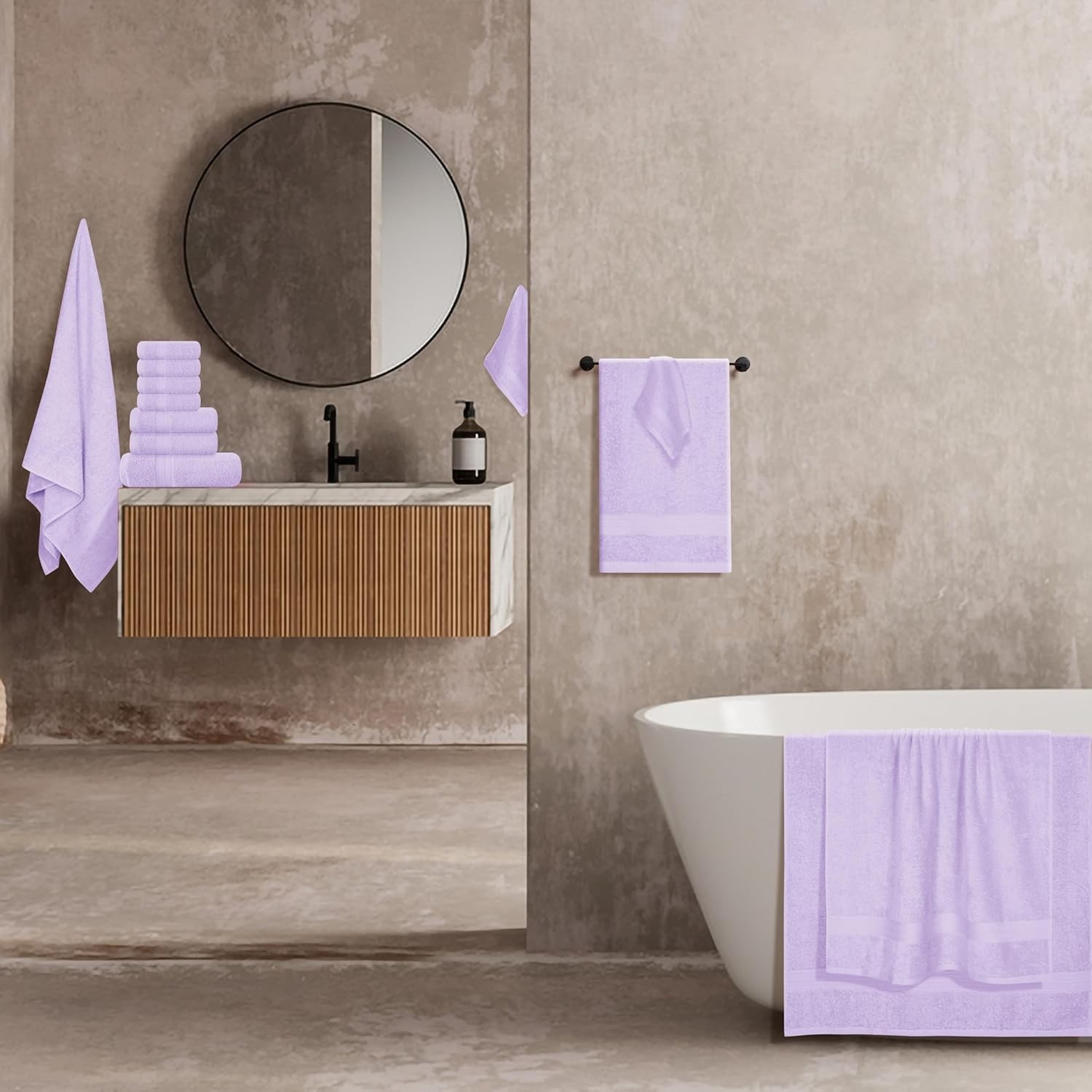 24 Pack Cotton Towel Set, Contains 6 Bath Towels 27×54 inch, 6 Hand Towels 16×24