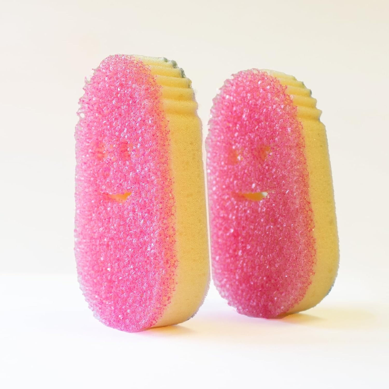Dish Wand Scrubbing Brush Replacement Heads Pink 2 Pack Soap Dispensing Sponge