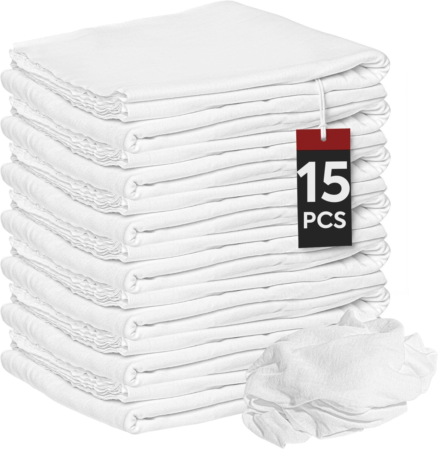 New Lint Free Cloth (15 Pack) – 100% Cotton Cleaning Rags Exact Cut – Premium…
