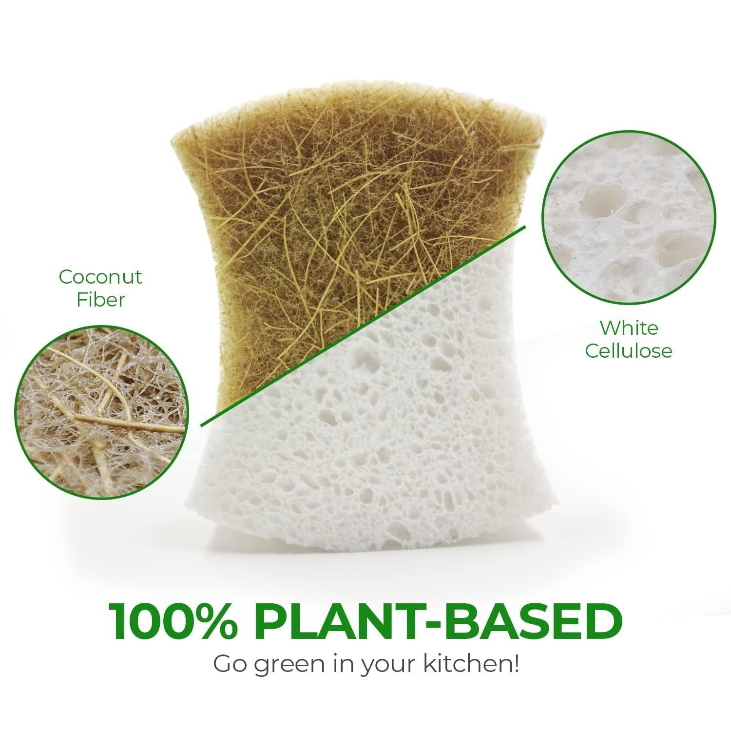 AIRNEX 18 Pack Biodegradable Natural Kitchen Sponge – Compostable Cellulose a…