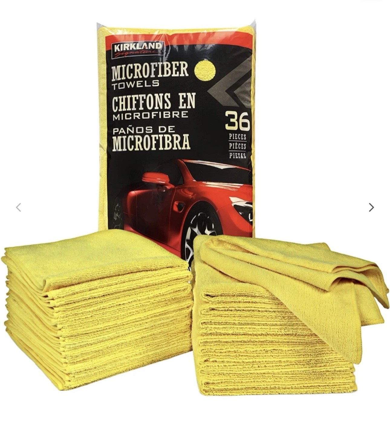 Kirkland Ultra Plush Microfiber Towel 16″ x 16″ Yellow for Boat, RV, Motorcycle
