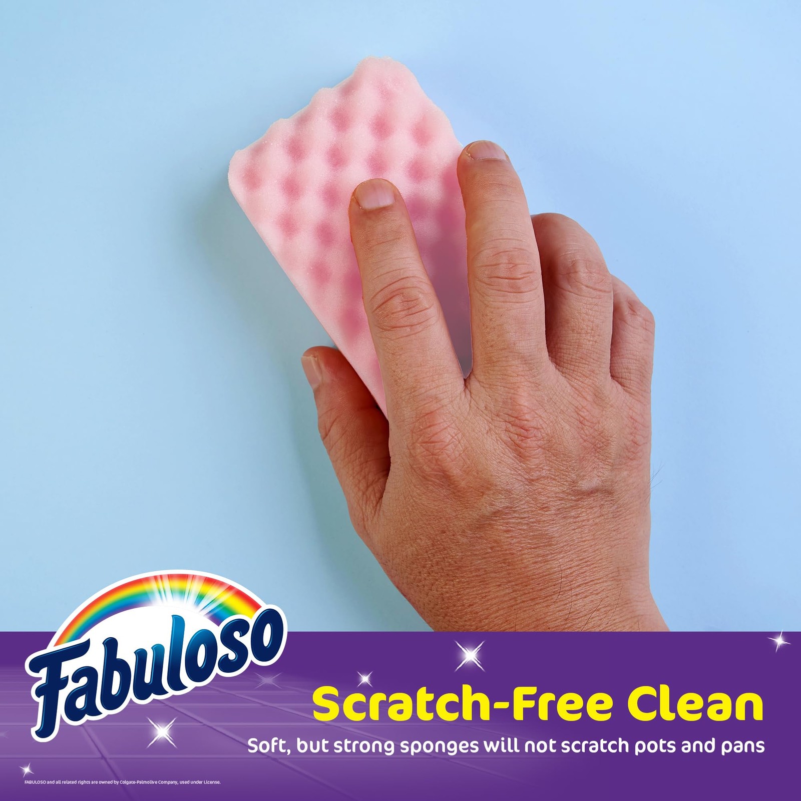 Fabuloso Scratch Free Kitchen Dish Sponges Purple Cellulose Scrubber Sponge with