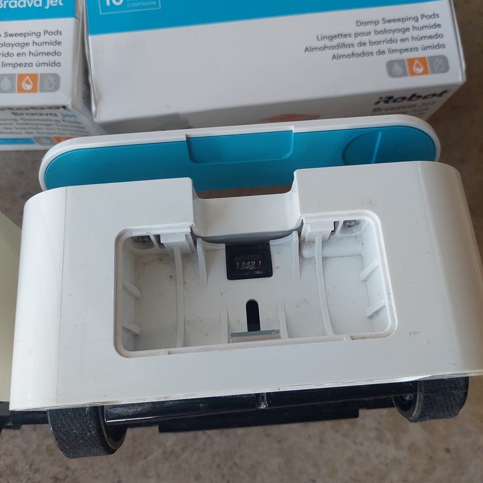Lot Of 2 iRobot Braava Jet 240 Robot Mops w/ 1 Batteries, 1 Charger