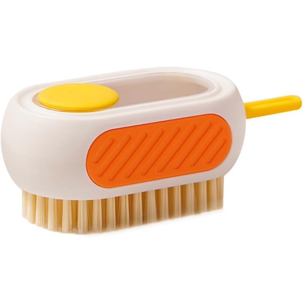 All-in-One Refillable Scrub Brush with Built-in Tank, Press to Dispense Solution