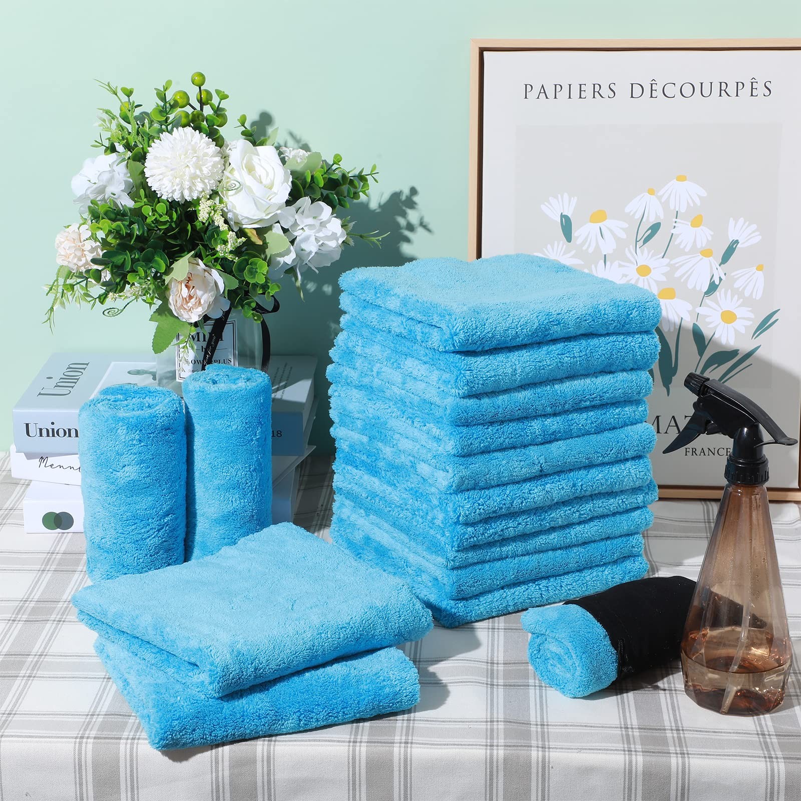 30 Pcs 16 × 16 Inch Microfiber Towels for Cars, 500 GSM Edgeless Plush Car De…