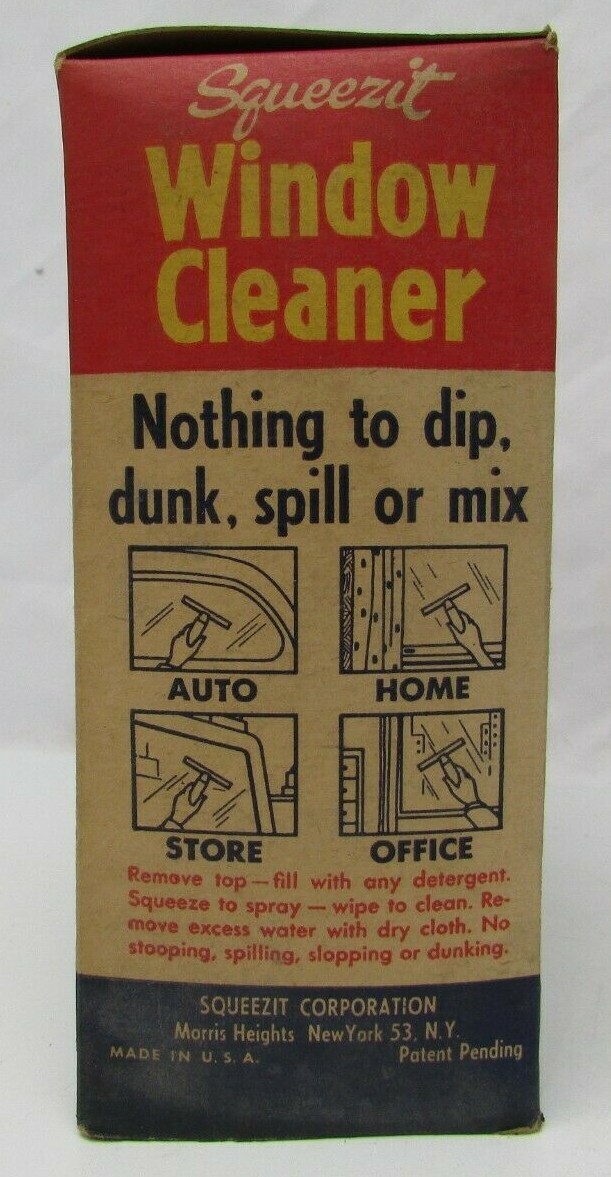 Rare Vintage Squeezit One Stroke Window Cleaner NOS See Description