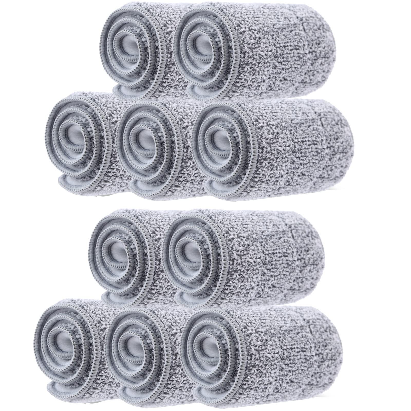 10 Pack 13 * 4.9″ Generic Mop Pads Mop Head Refill Washable Wet/Dry Mops Flat…