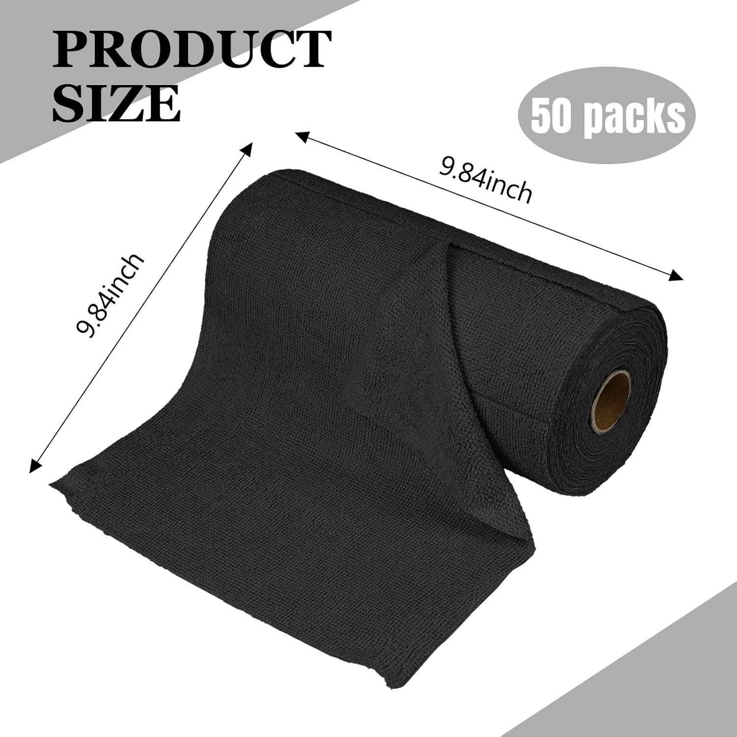 50PCS Microfiber Cleaning Cloth Roll 10″×10″ Tear Away Microfiber Towels