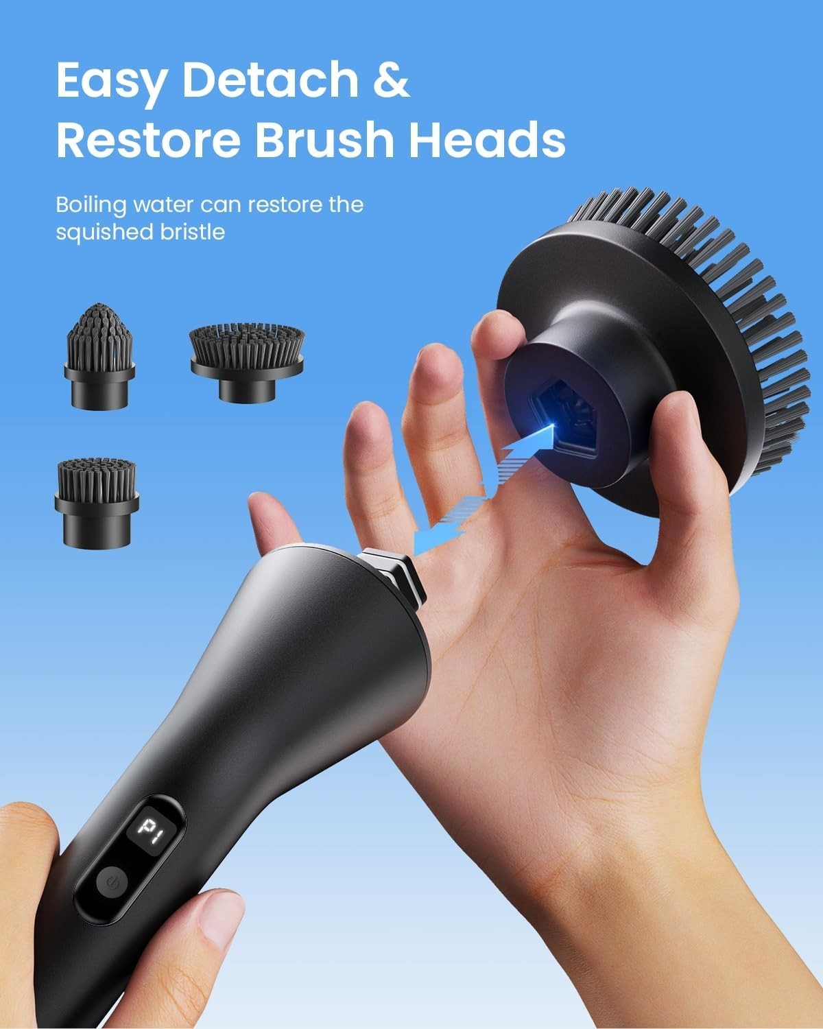 Cordless Spin Scrubber with 7 Brush Heads G1N
