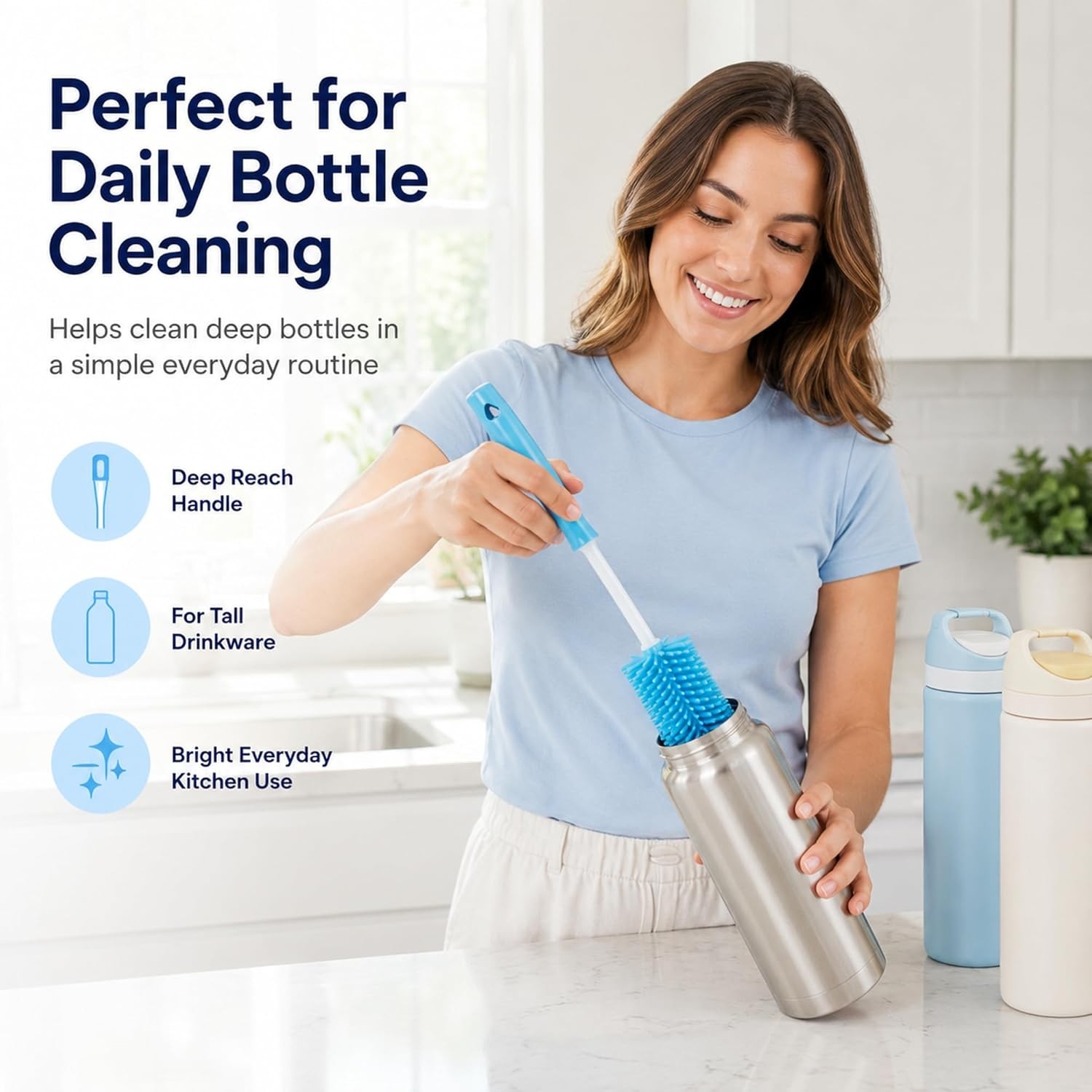 4 Pack Water Bottle Cleaning Kit Water Bottle Cleaner Brush for Owala FreeSip