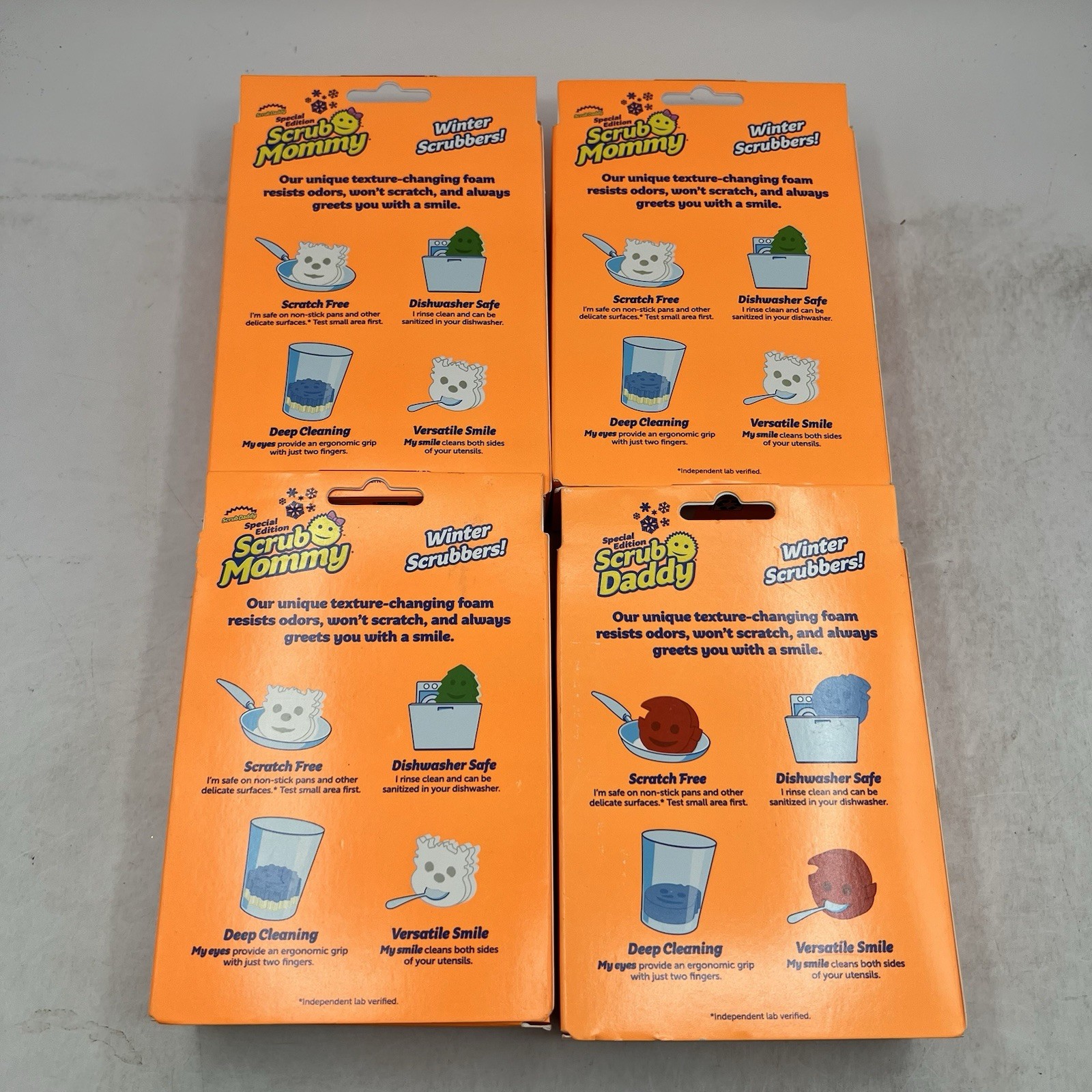 4 Scrub Daddy Mommy Holiday Christmas Tree Special Edition New Scrub Sponges