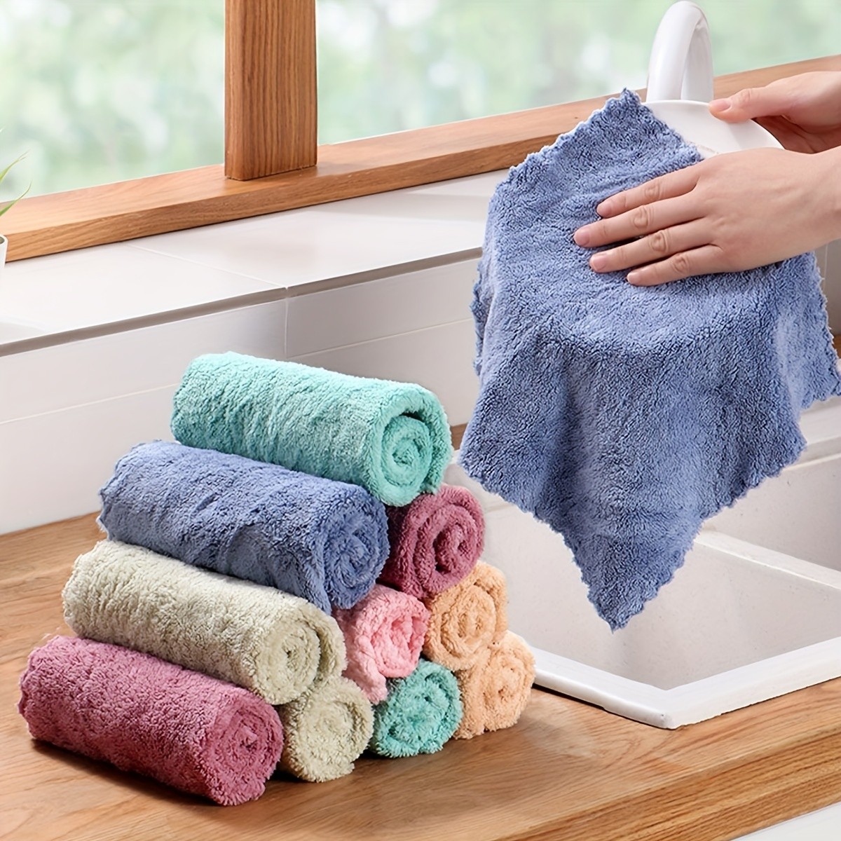 40pcs, Random Color, Multi-purpose Microfiber Cleaning Towels
