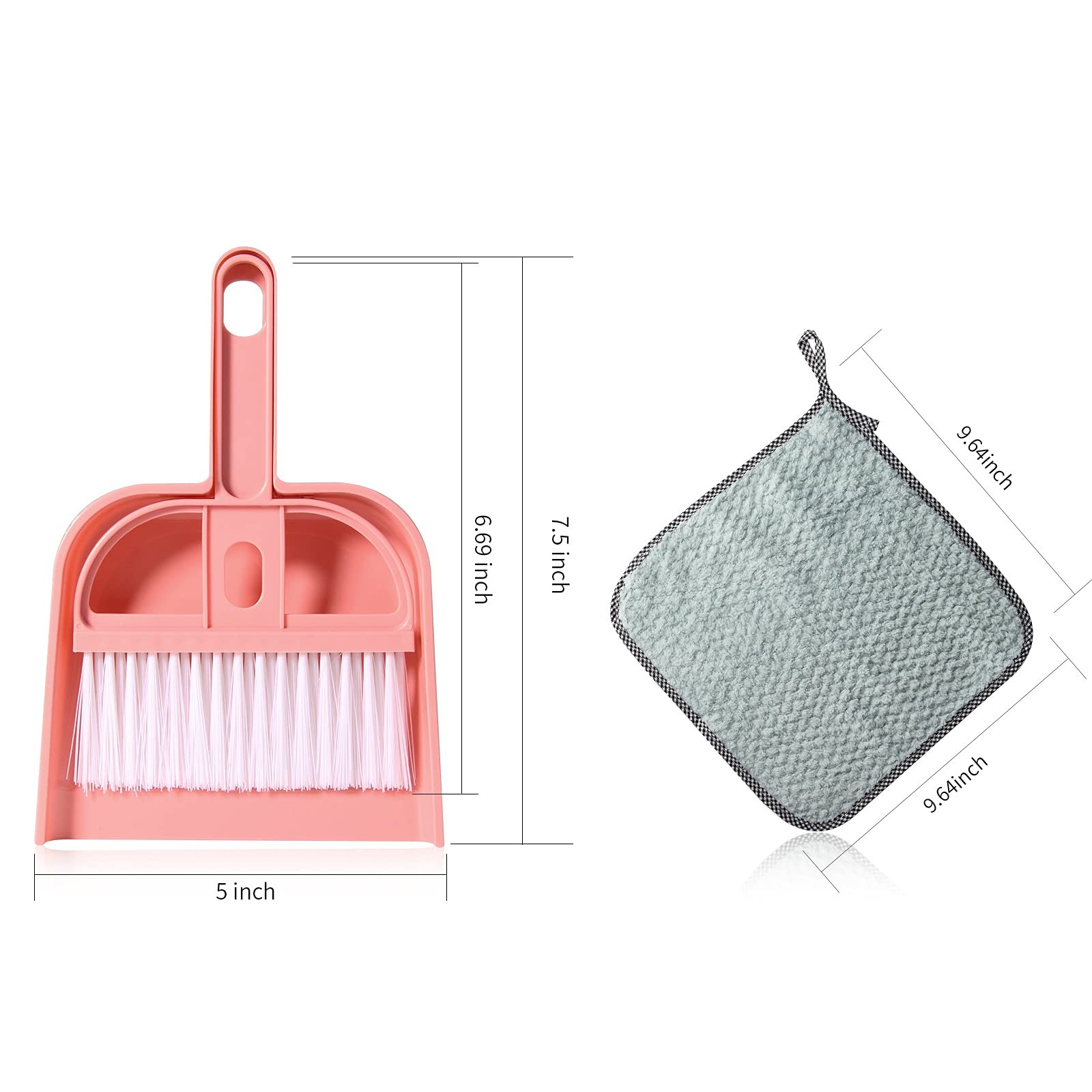 Lamoutor 3 Pack Mini Hand Broom and Dustpan Set Small Dust Pans with Brush Se…