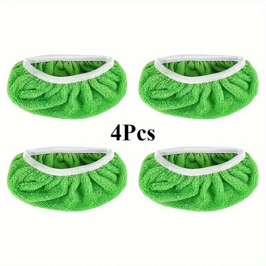 4 Piece Green/white/gray Mop Cloth, Reusable, Washable Ultra-fine Fiber,Hardwood