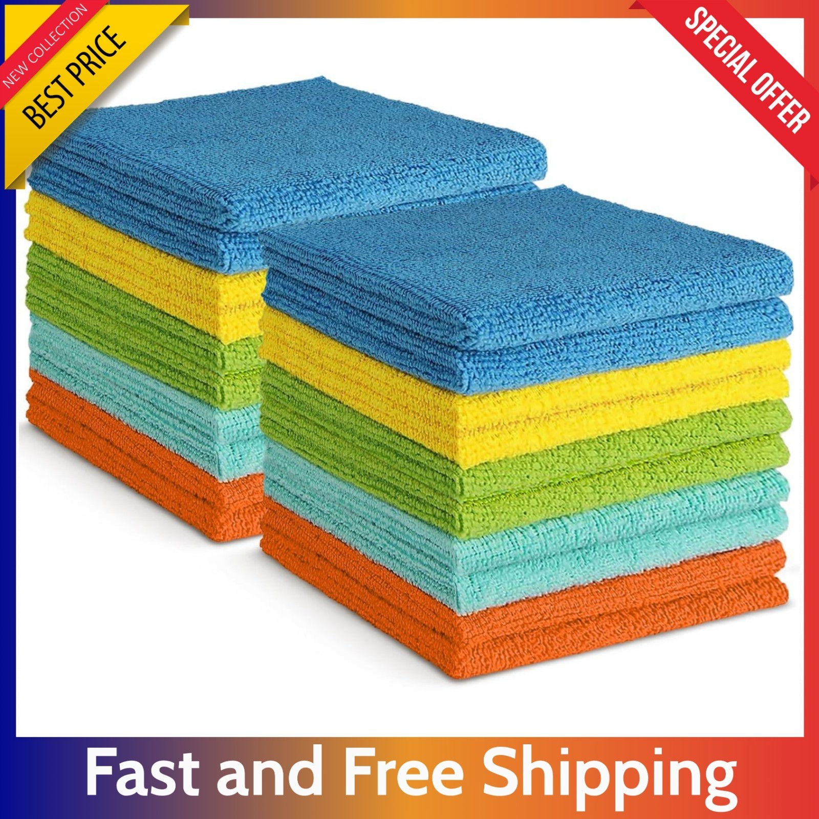 20 Pack Microfiber Cleaning Cloths 12×12 – Soft Absorbent Towels for Car Kitchen
