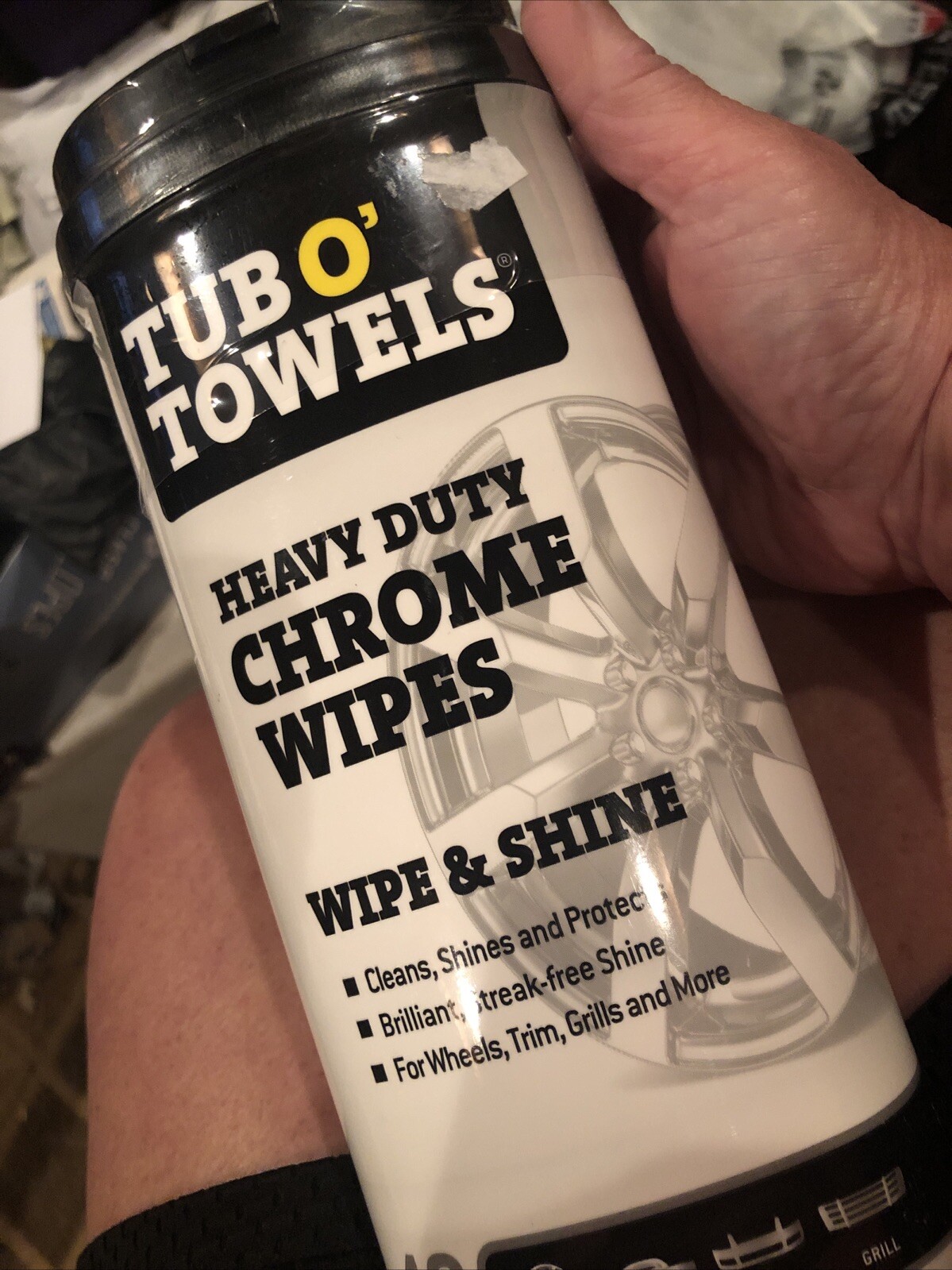Tub O’ Towels Heavy Duty Chrome Wipes (40 Count) 7”x 8”