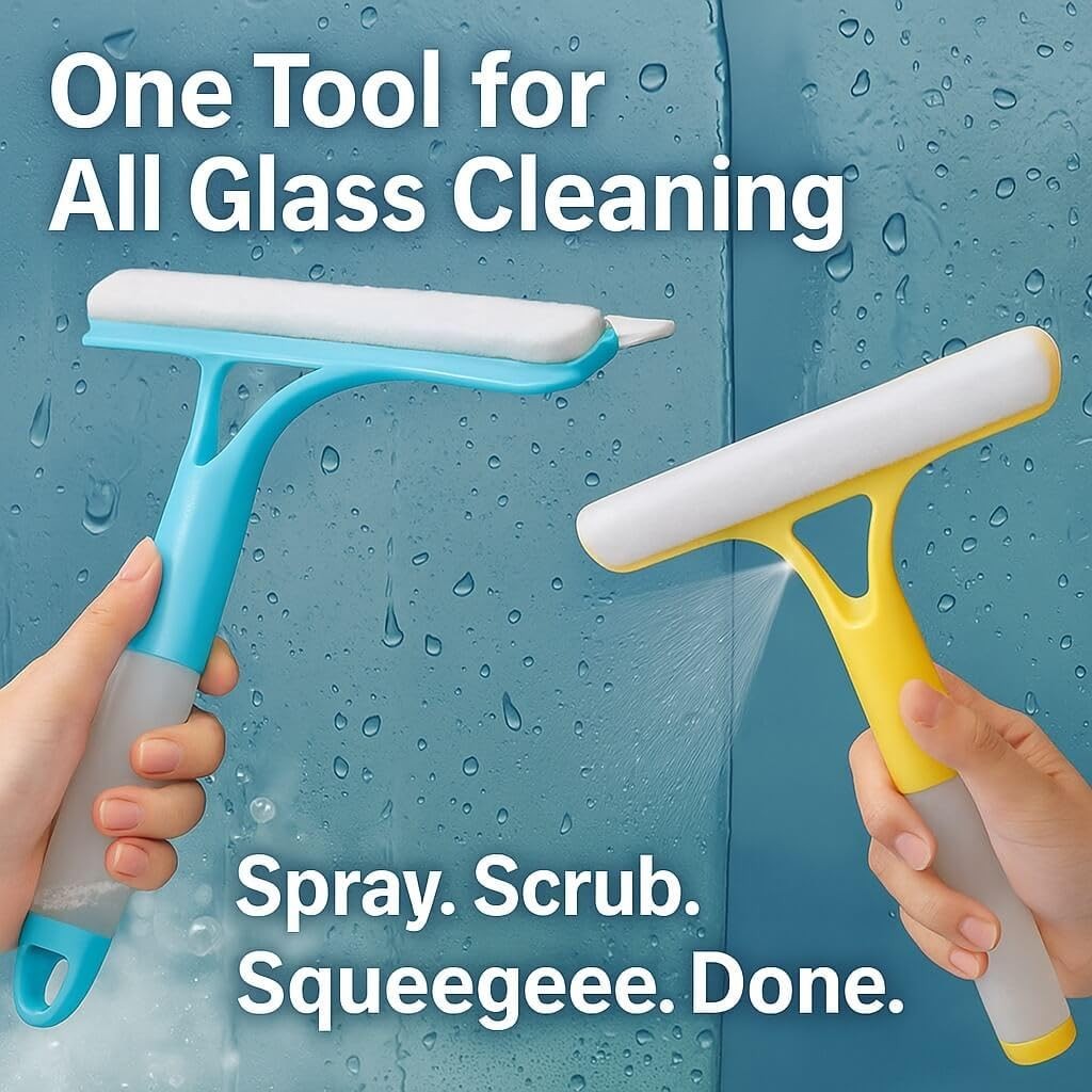 3 in 1 Window Cleaning Scraper Spray Window squeegee Cleaner Tool for Car Home