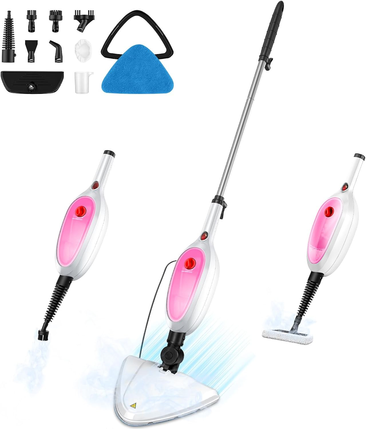 🏠2-in-1 Steam Mop Detachable Handheld 20S Fast Heat 16FT 10-in-1 Deep Clean