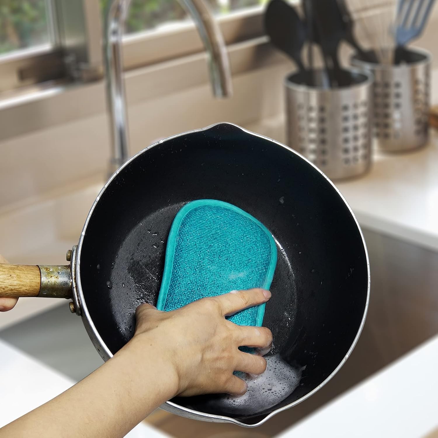 10 Pack Kitchen Dish Sponges Scrubber Non-Scratch Multi-Purpose Dishcloths, Spon