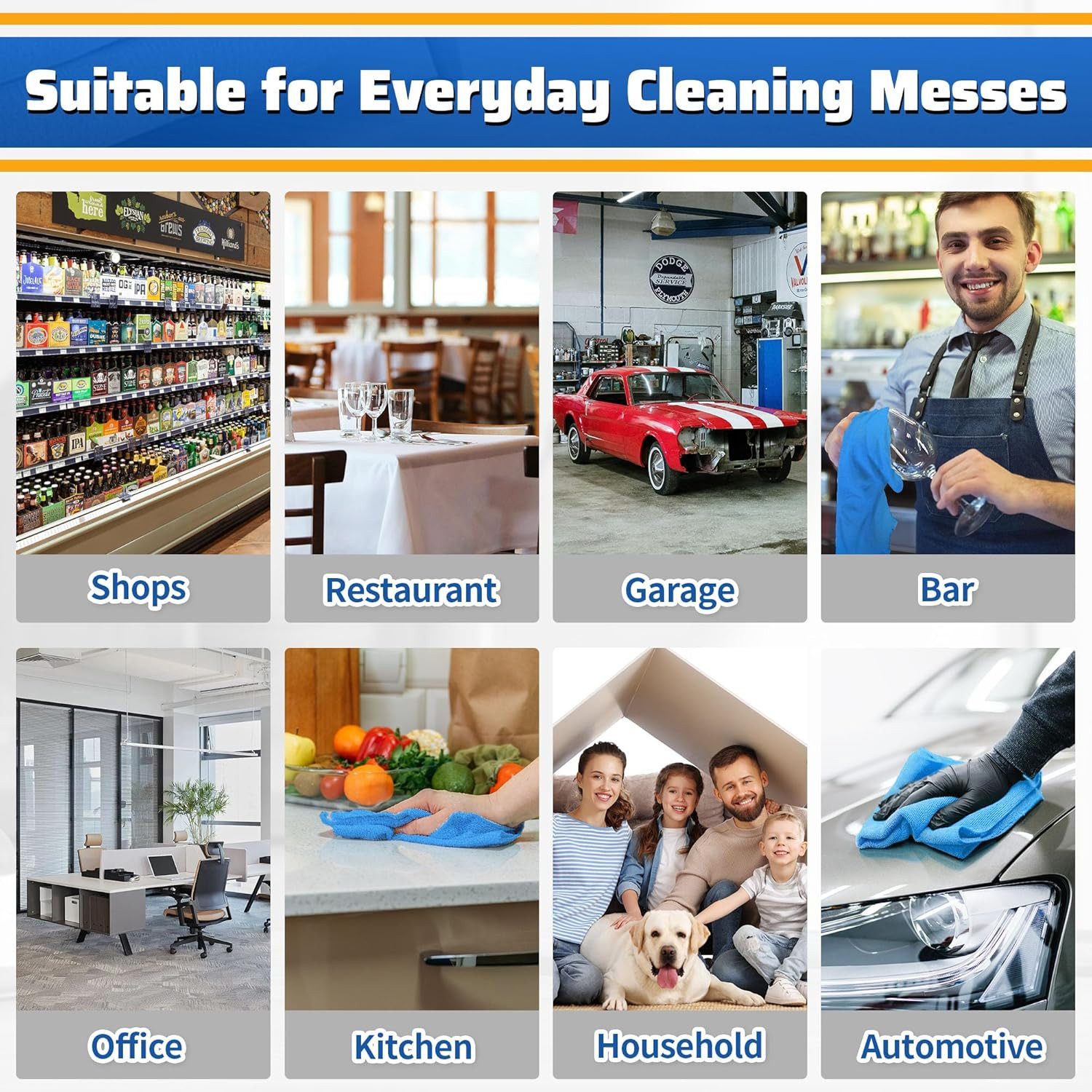 150 Pack Microfiber Cleaning Towels Lint-Free Reusable Rags for Garage & Home