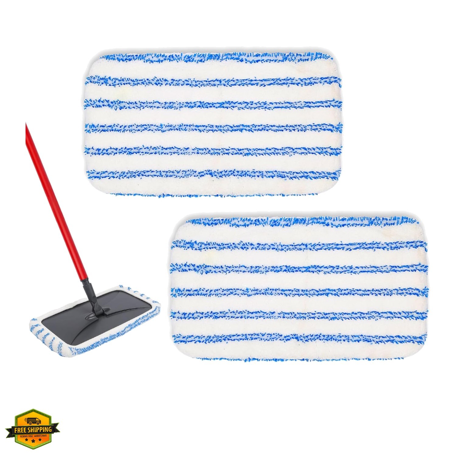 2-Pack Reusable Microfiber mop Pads, Compatible with Oceda 15×8 inch Flat mop…