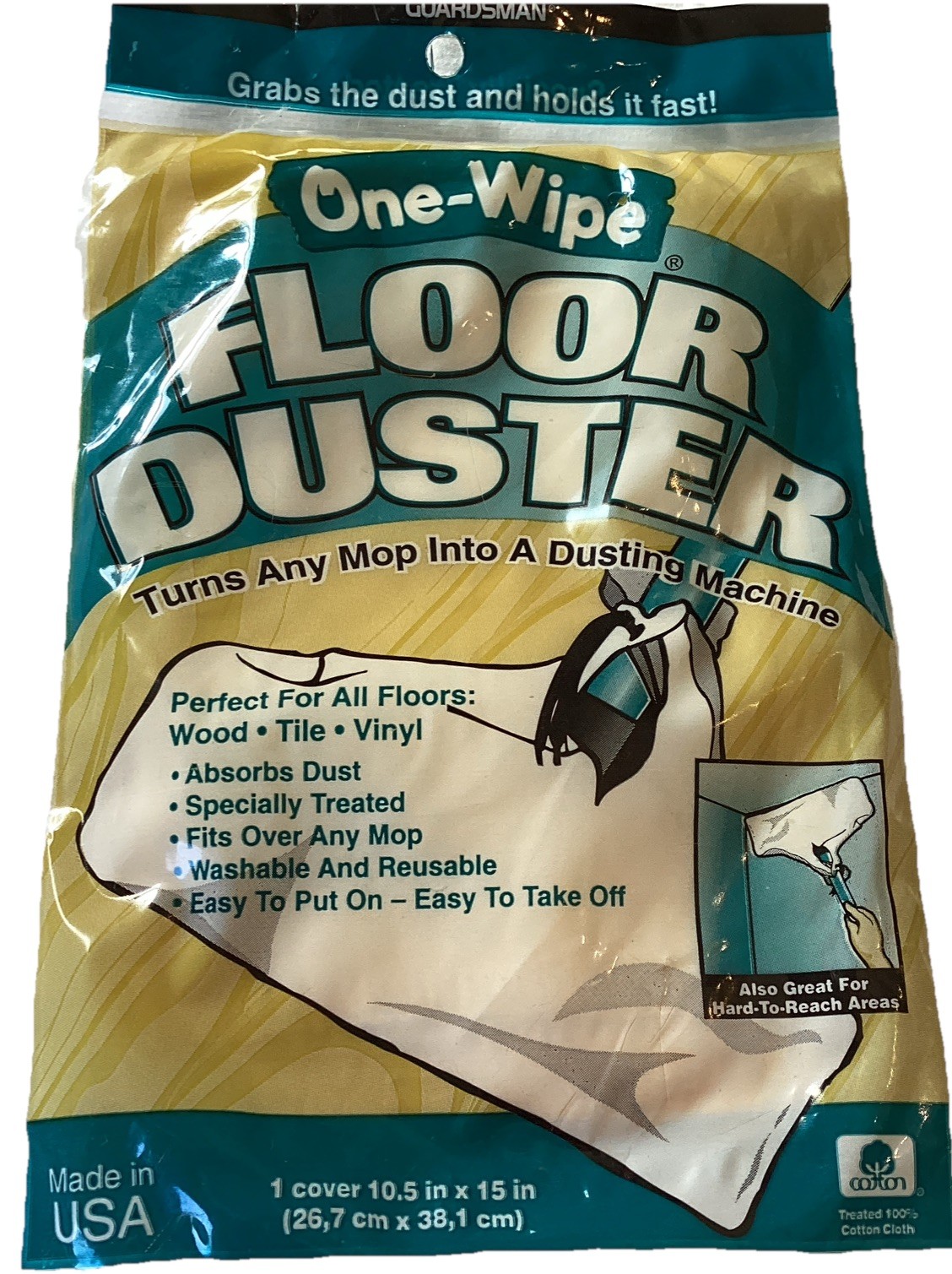Guardsman One-Wipe Floor Duster Cotton Cleaning Cover For Tile Wood Vinyl NOS