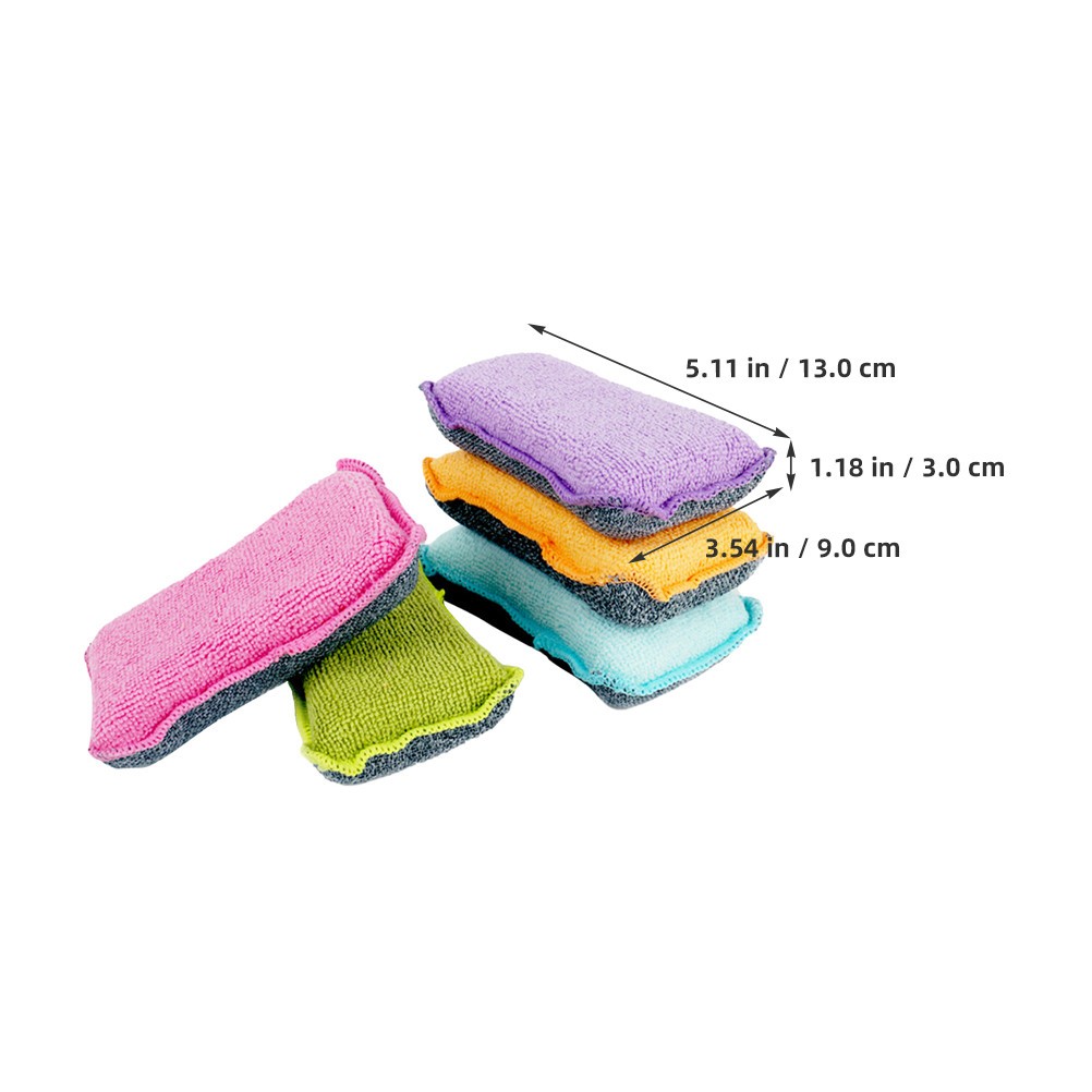5Pcs Sponges for Dishwashing Rich Bubbles Easy Grip for Home Kitchen Use