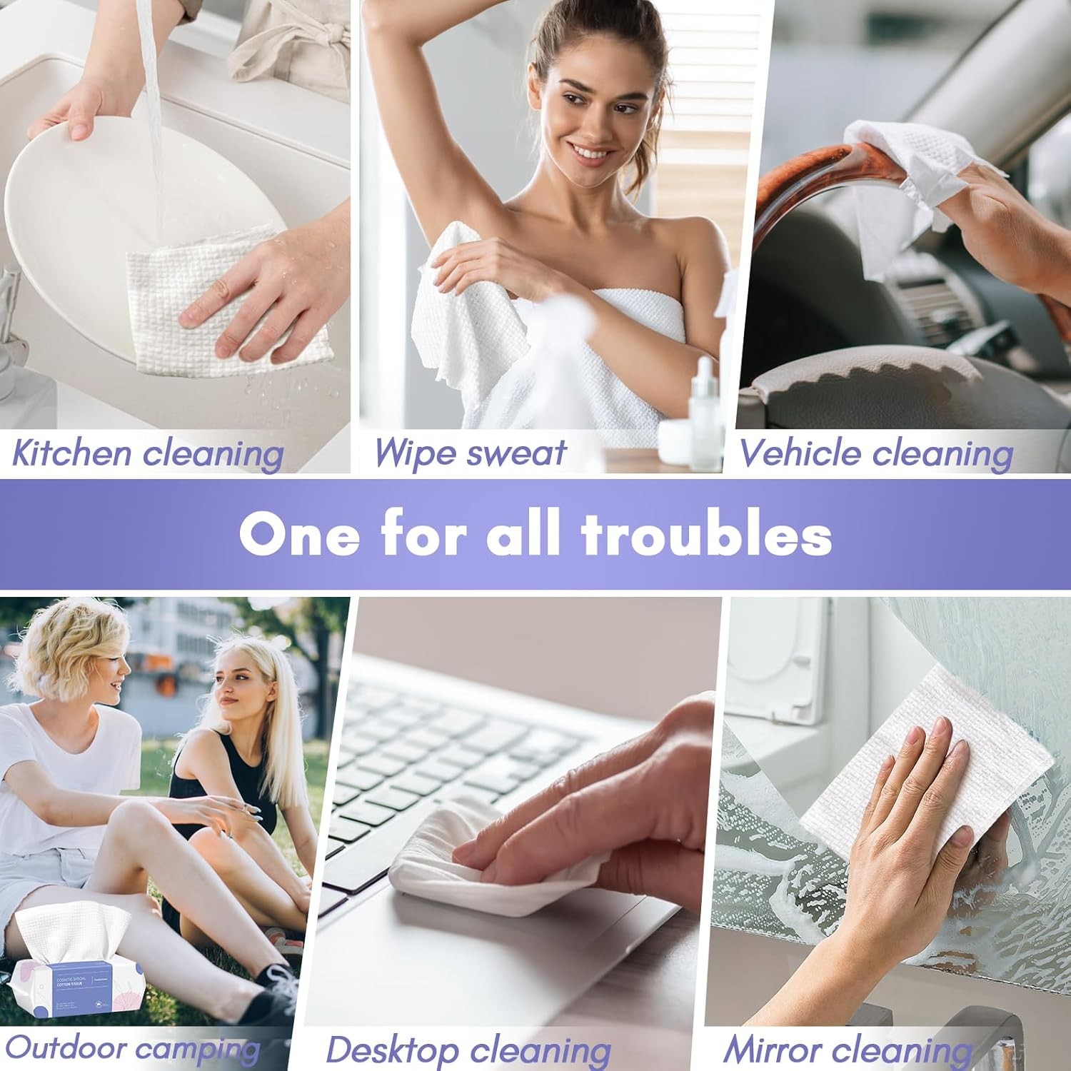 Disposable Face Towel | Thick & Absorbent | Clean Face Tissue Biodegradable |