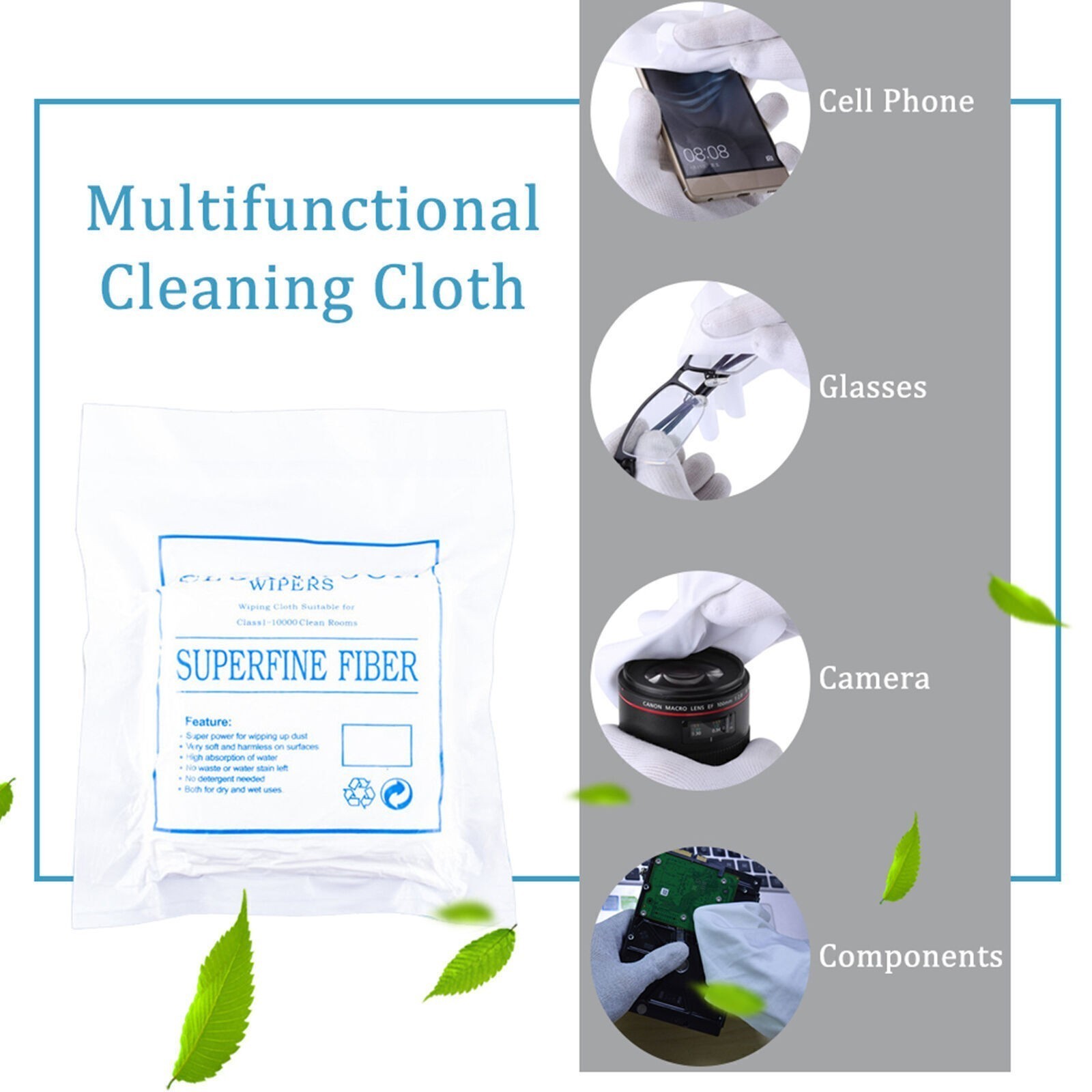100pcs Bag 6inch Phone LCD Repair Clean Cloth Anti Static Microfiber Cleanroom