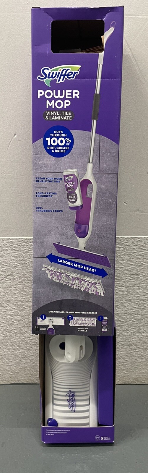 Swiffer Power Mop Starter Kit Floor Cleaner Vinyl Tile Laminate NEW