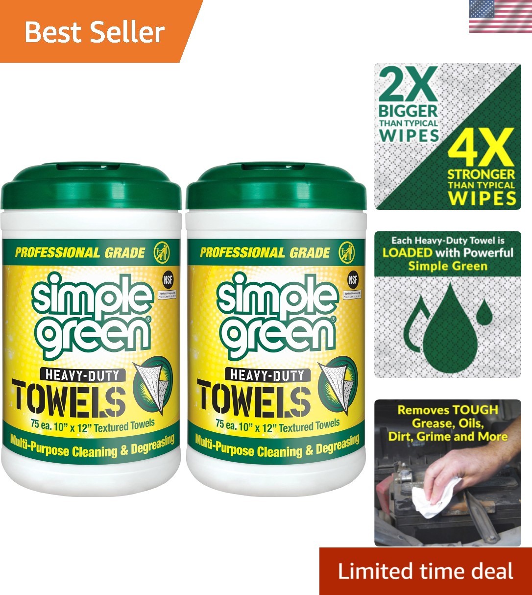 Professional Grade Heavy-Duty Cleaning and Degreasing Towels, All-Purpose Cle…