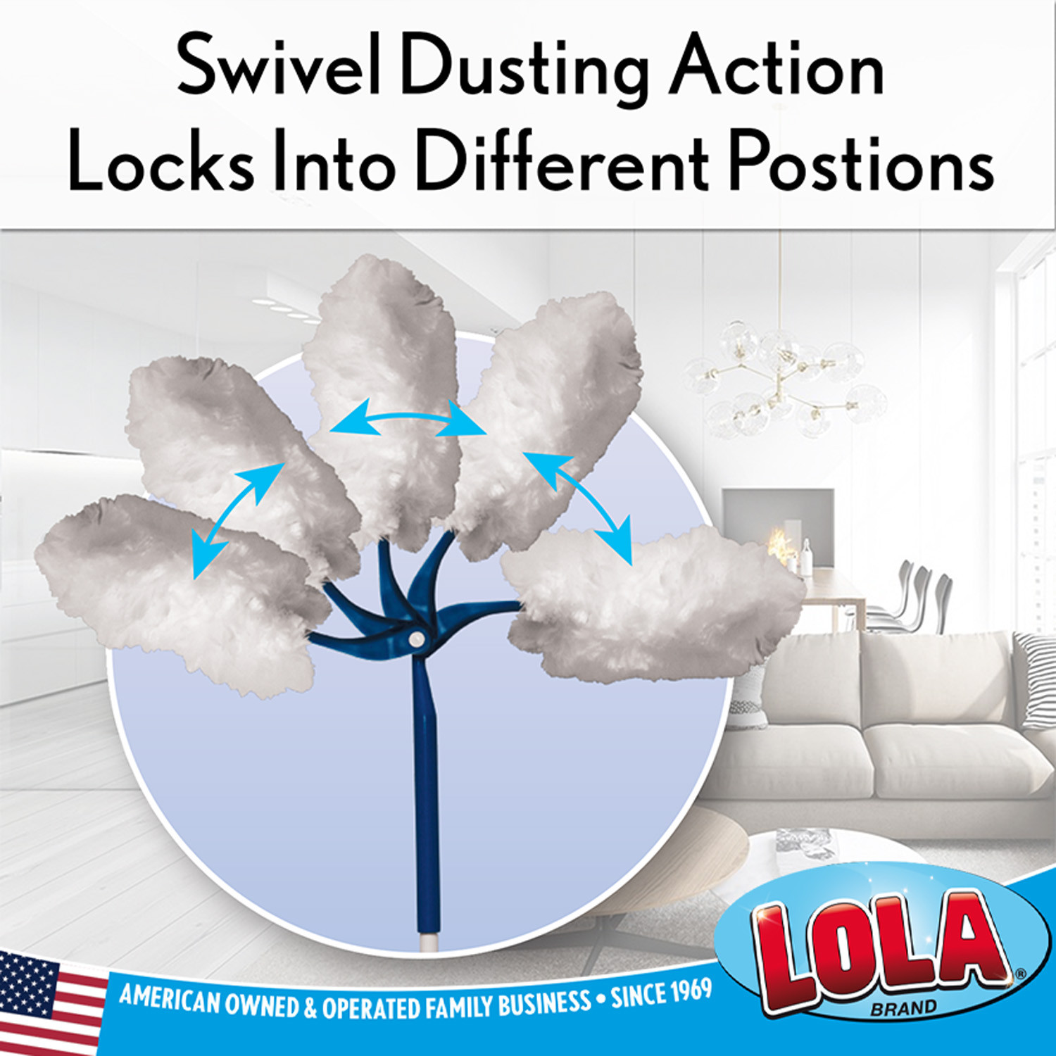 360 Duster Starter Kit – 1 Handle w/ 3 Duster Refills Ergonomic Handle LOLA