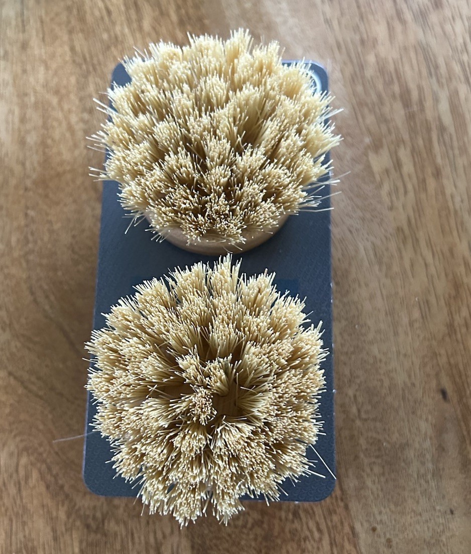 Better Homes &Garden Palm Brush Wood Bamboo Set 2 Refill Sisal Brush