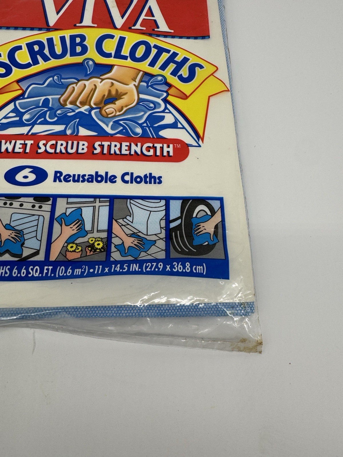 Vtg Kleenex 1996 Viva Scrub Cloths Reusable Wet Strength Cleaning Cloths 3 Ct