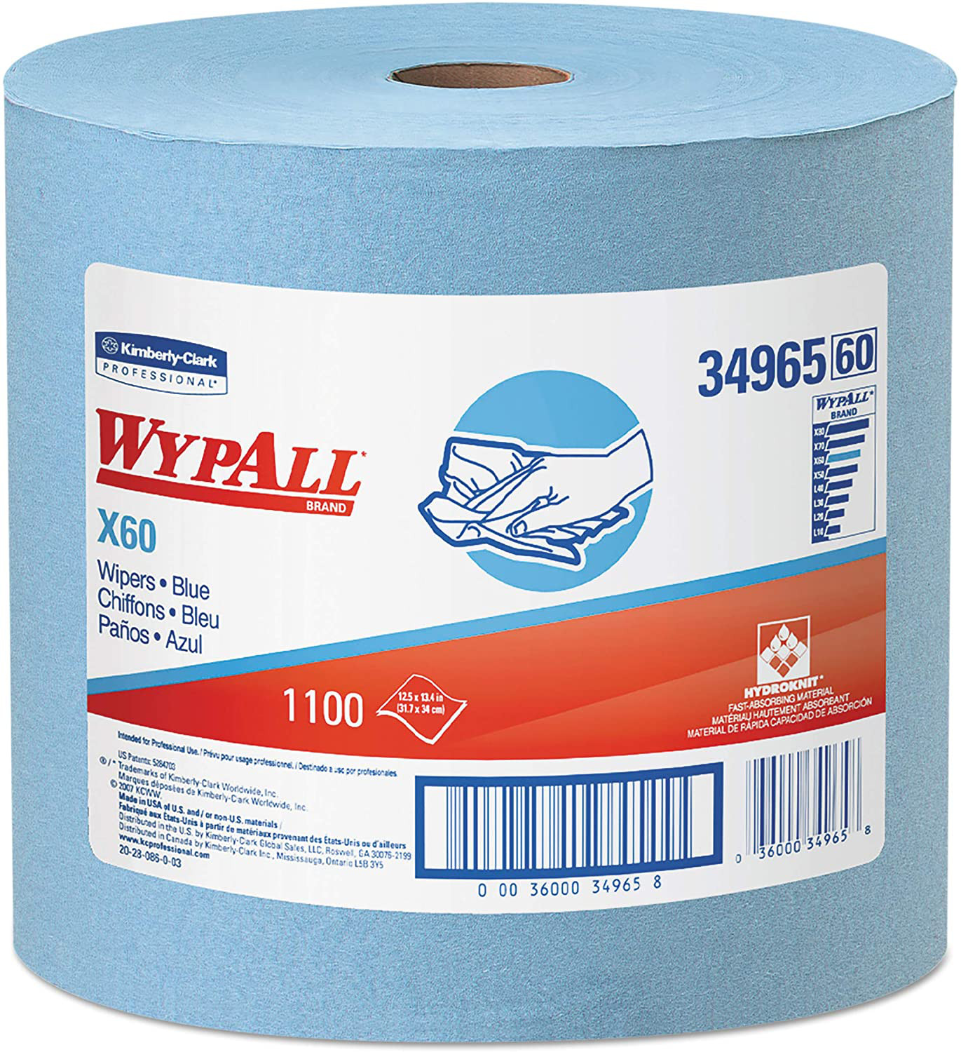 Reusable Cloths Lightweight Wipers Blue Jumbo 1100 Sheets / 1 Roll / Case